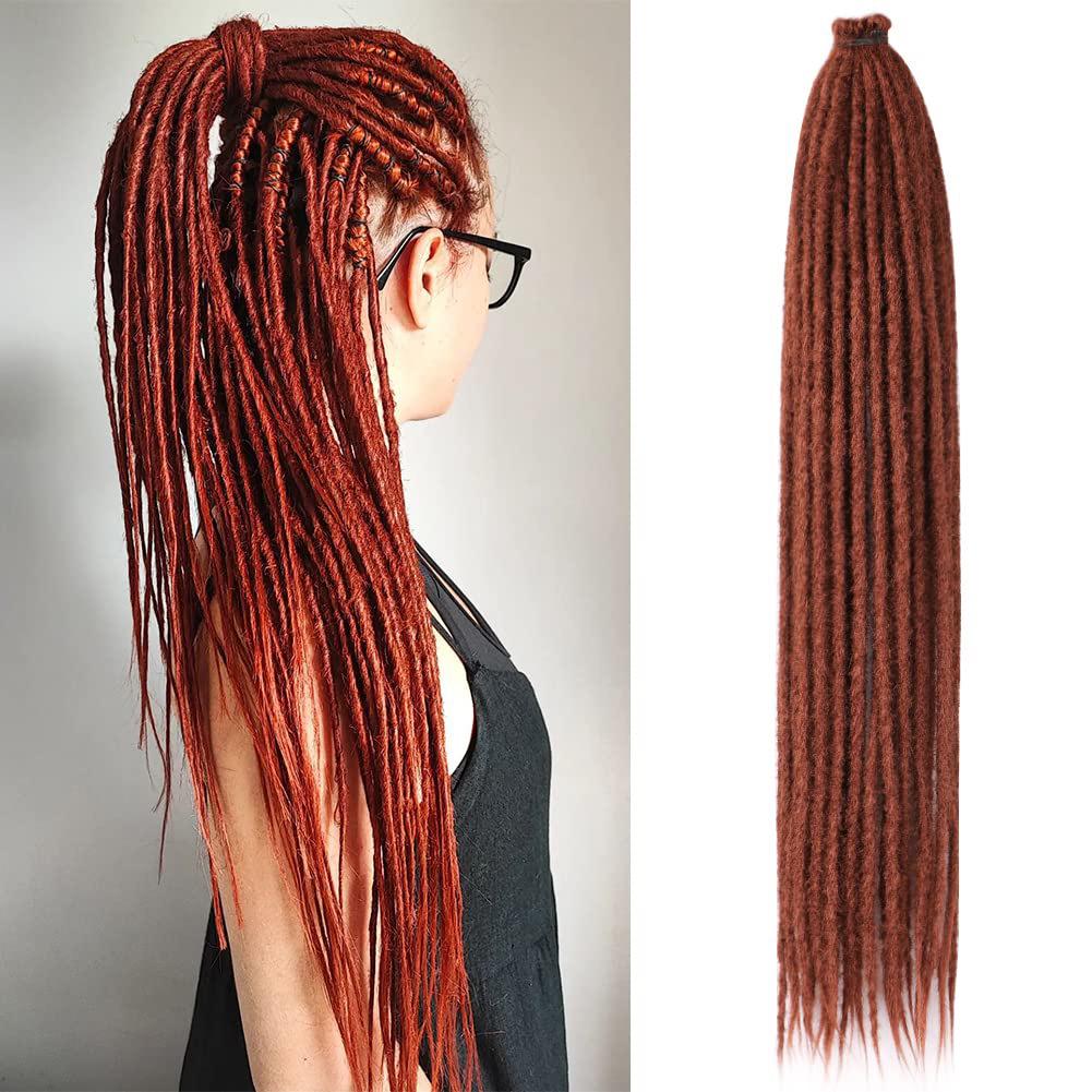 24" Multi-Color Handmade African Black Reggae Dreadlocks Wig Extensions