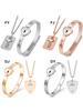 Concentric Lock Key Titanium Steel Stainless Steel Jewelry Bracelet Necklace Couple Sets