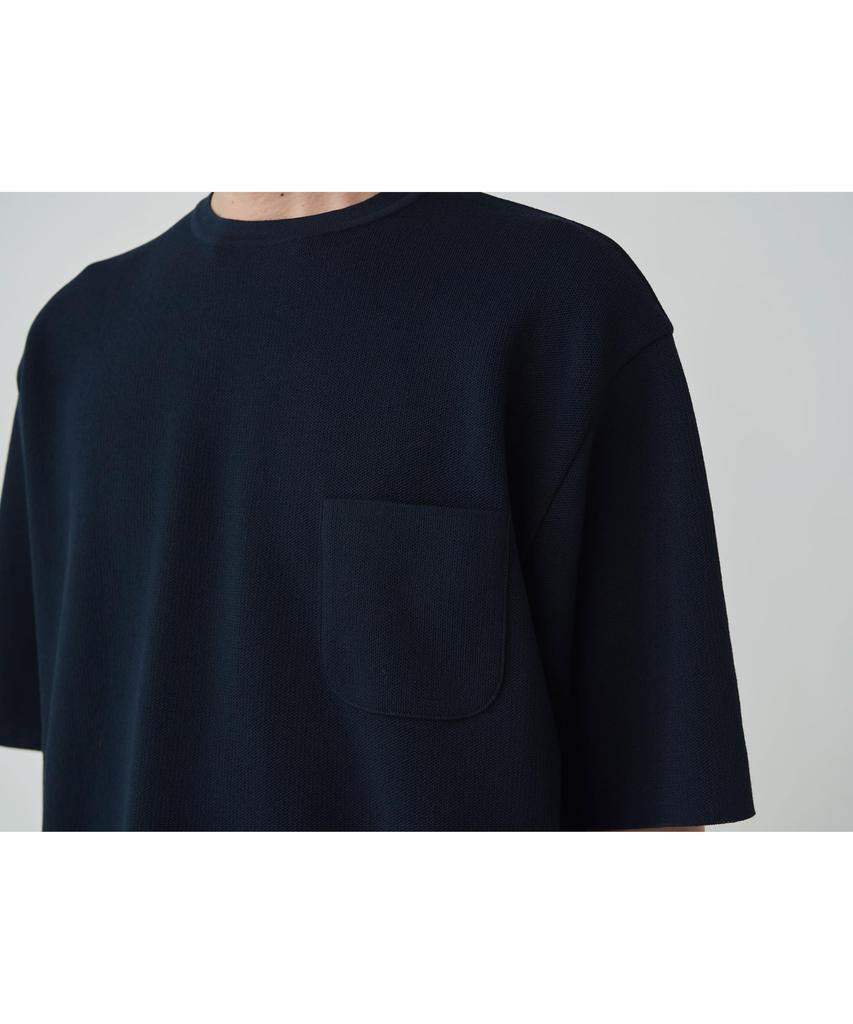 Snow Peak Вязаный пуловер короткая футболка XL Co/Pe KN-25SU002 Футболка, рукав, рубашка, мужская, женская, ТЕМНО-СИНИЙ,