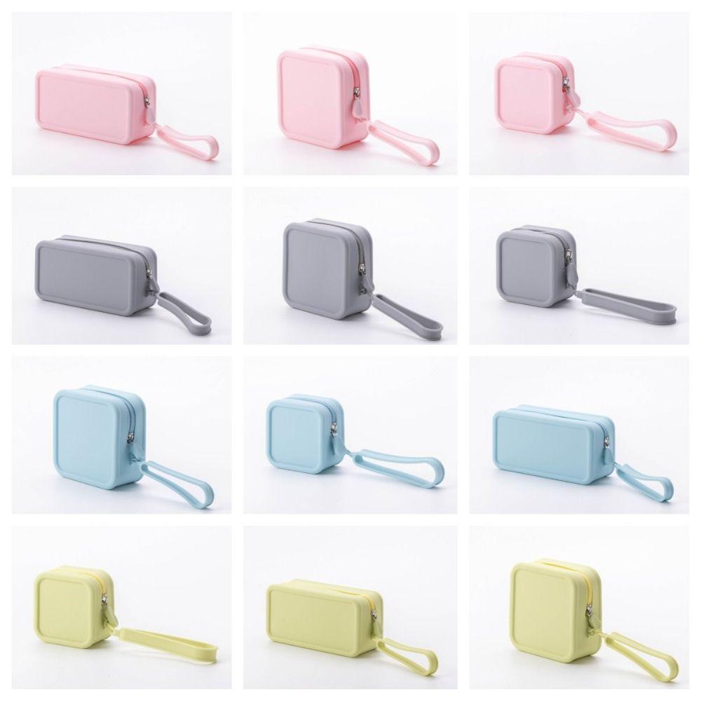 Силиконовая косметичка цвета Моранди, кошелек для монет, сумка для мелочей, многофункциональная сумка для хранения, женская