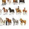 Cute Acrylic Collection Toys Christmas Pony Ornament Set 24-Day Advent Calendar with Mini Childrens Room Holiday Decor Horse Figures Tree