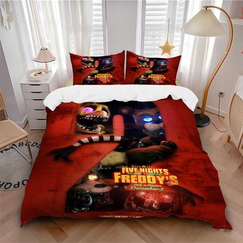3Pcs Fnaf Horror Movie Poster Bedding Sets For All Sizes New 3D Printed Bed Cover Comforter Duvet Cover Pillowcase Bedroom Decoration