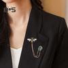 Chest Brooch Bee And Chain Decor Faux Pearl Rhinestone Clothes Jewelry for Prom Party Retro Lapel Pin Bag Decoration Pin