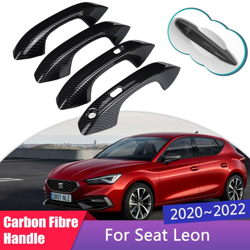 Carbon Fiber Outer Door Handle Cover for Seat Leon MK4 KL1 KL8 Car External Accessories Protective Stickers Trim