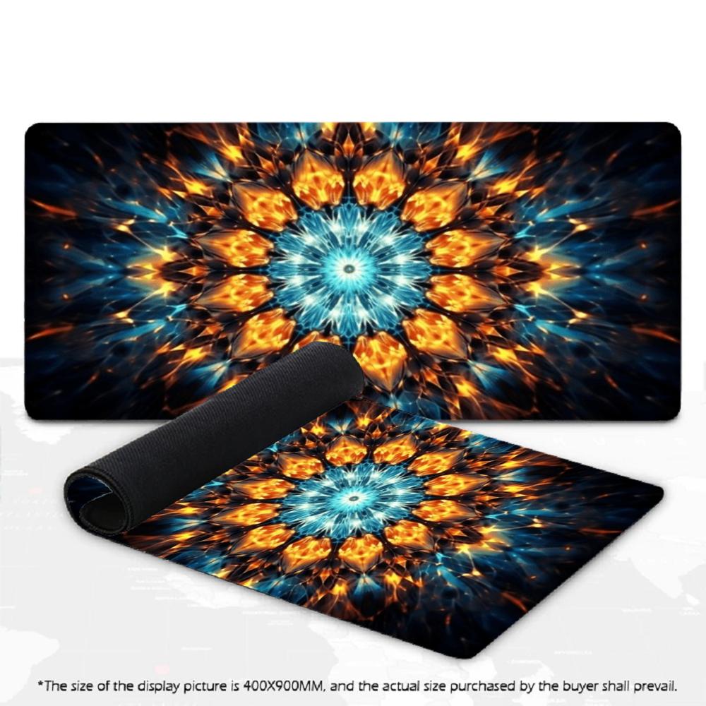 Large Mousepad Fire Mandala Pattern Mousepads Keyboard Mat Deskpad Pc Game Desk Mats Boho Art Mouse Mats For Laptop Desktop
