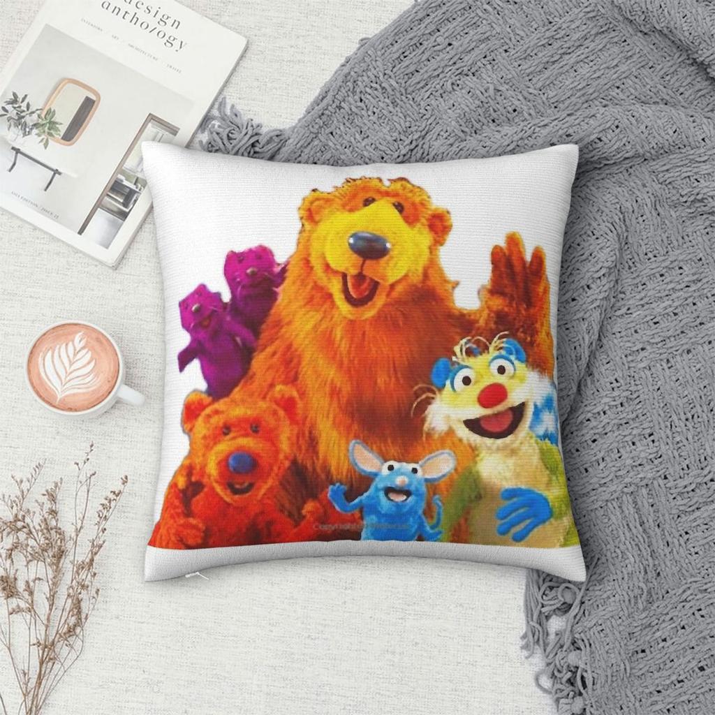 Bear In The Big Blue House Pillowcase Polyester Linen Velvet Printed Zip Decorative Throw Pillow Case Home Cushion Cover