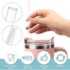 30cm Replacement Straw for Insulation Cup Simple Reusable Long Straws for 30 Oz 40 Oz Tumbler Cup Straws with Cleaning Brush 5