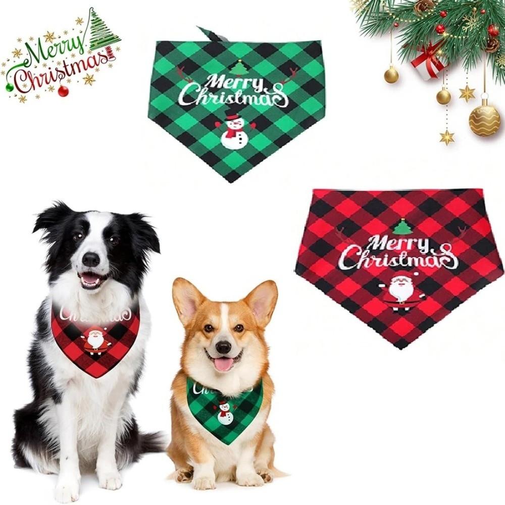Santa Claus Dog Saliva Towel Adjustable Triangle Bandana Christmas Dog Scarf New Year Costume