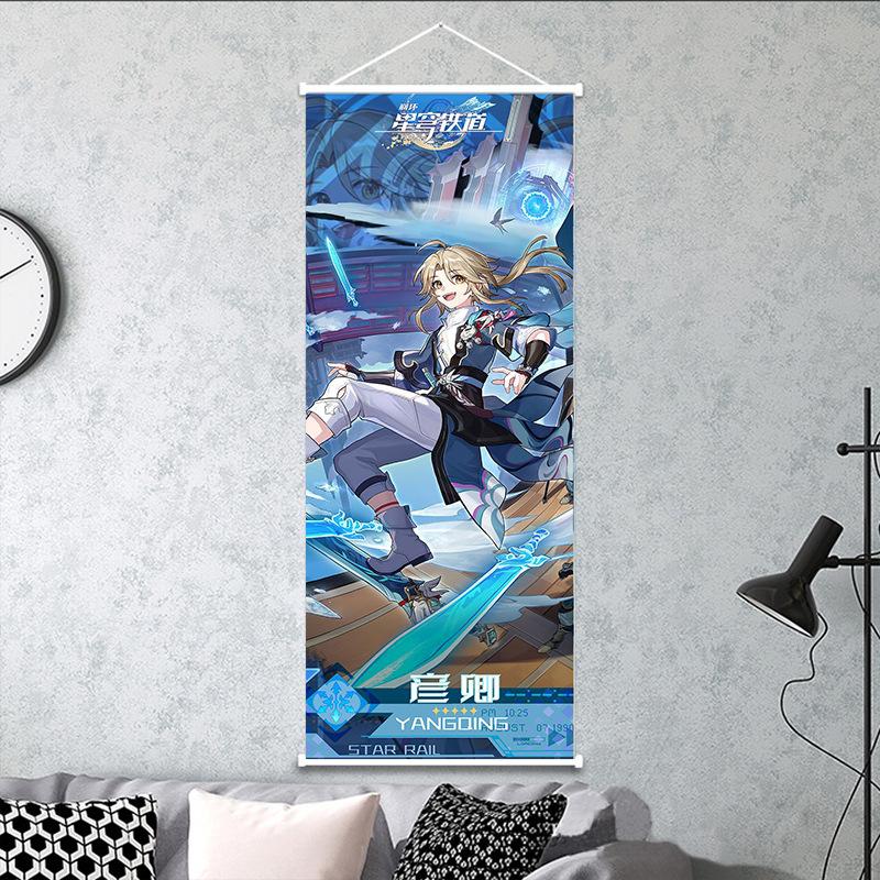 25x75 см Honkai Star Rail подвесная картина Kafka DanHeng персиковая кожа декоративный свиток