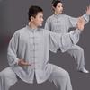 Tai Chi Clothing Cotton and Silk  Women's Practice Clothing Men's Spring and Summer Wing Chun Tai Chi Martial Arts Performance Clothing Suit