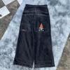 Весна Лето Новый американский Hipop Streetwear Прямые джинсы из денима Свободный крой Широкие брюки Повседневная мода Мужчины Женщины