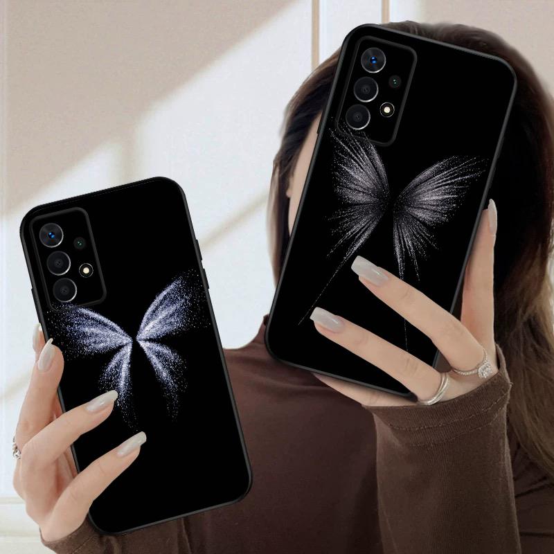 Белая бабочка Для Samsung A03 Core A 04 05 06 12 14 15 16 22 23 Galaxy A25 26 4G 34 35 52 53 56 71 73 90 5G мягкий чехол для телефона