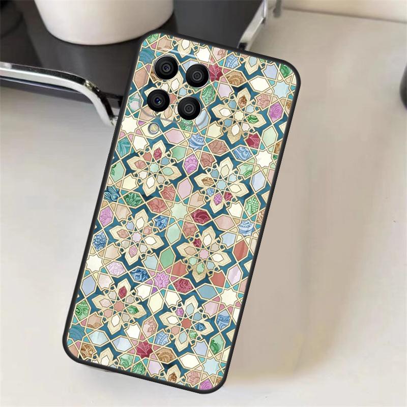 Muted Moroccan Mosaic Tiles Case For Samsung Galaxy M20 M21 M23 M31 M11 M54 M14 M34 M13 M52 M32 M12 M16 M36 M56 M15 M55