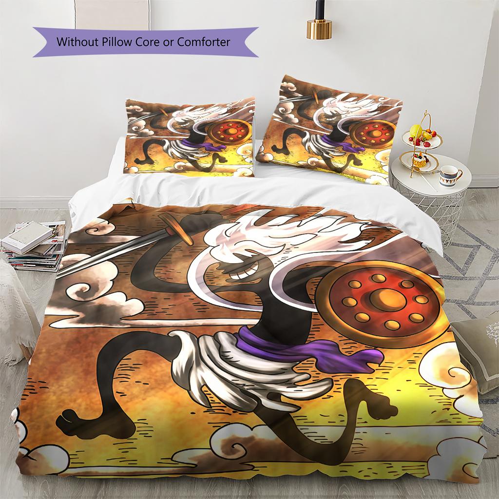 Digital Print Luffy D Duvet Cover, 3 Pieces Bedding Set, No Core, Various Sizes Available -HYQ51