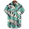 Men's Hawaiian Shirts 3D Print Fish Graphics Fashion Button Short Sleeve Lapel Streetwear Hawaiian Blouse Shirts for Men Summer