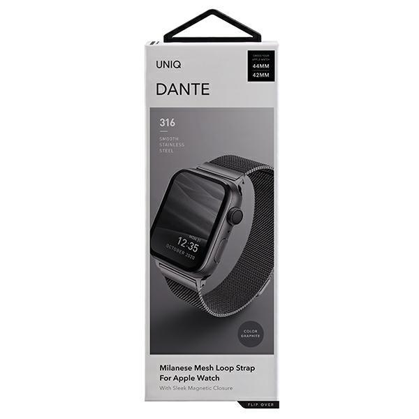 Uniq Dante Strap Apple Watch Series 4/5/6/7/8/Se/Se2 42/44/45Mm Stainless Steel Graphite/Graphite