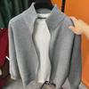 Men's Retro Casual Zip-Up Cardigan Sweater - Knitted, Loose, and Lazy Style for Spring and Autumn