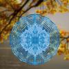 Blue White Metal Wind Spinner with Hanging Chain 3D Garden Art Sculpture for Outdoor Yard Patio Decor All Season Windmill Spinner