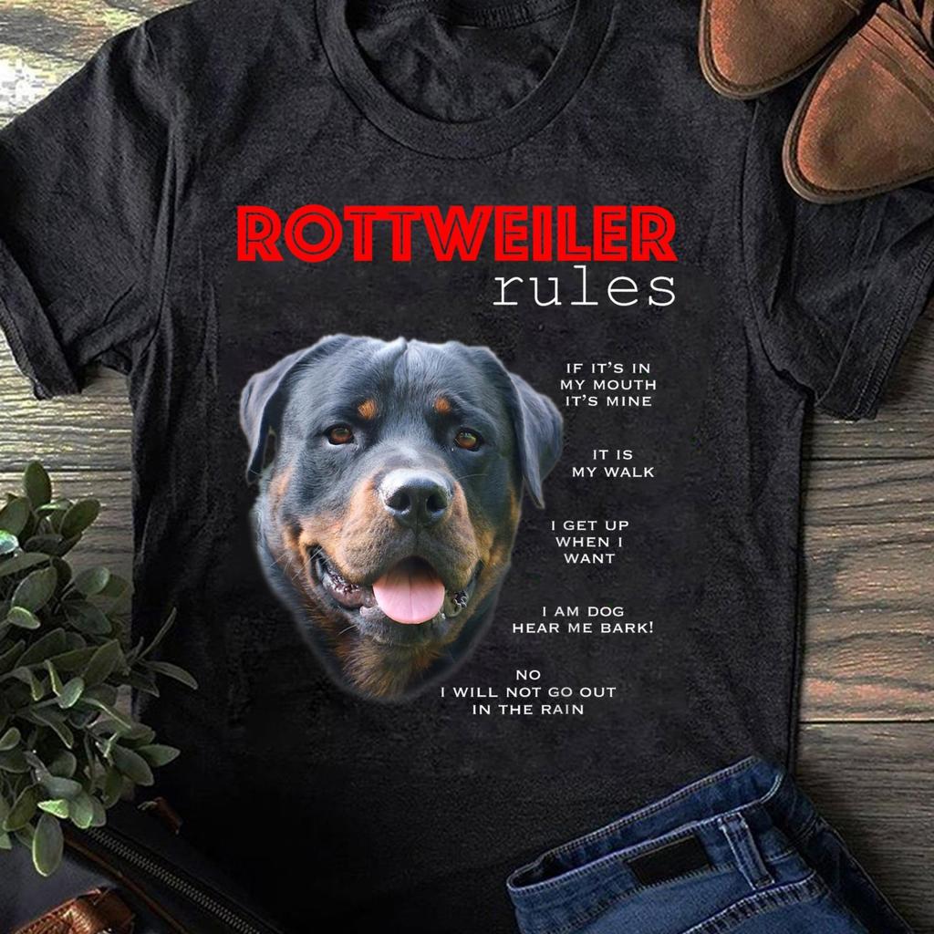 Funny Rottweiler Rules T-Shirt: Gift for Dog Lovers