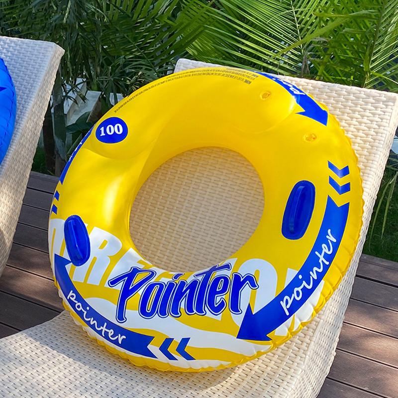 Взрослый утолщенный надувной плавательный круг с ручками, двойные воздушные камеры, экологичный ПВХ-материал, подходит для водных видов спорта, размеры 90-120