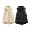 Женский зимний жилет с воротником-лацканом, застегивающимся на молнию, с карманами, теплое пальто без рукавов с хлопковой подкладкой для активного отдыха на открытом воздухе