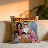 Cartoon BBobs BBurgers Anime Cushion Cover Cozy Velvet Throw PillowSoft Warm Cushion For Sofa  Bed