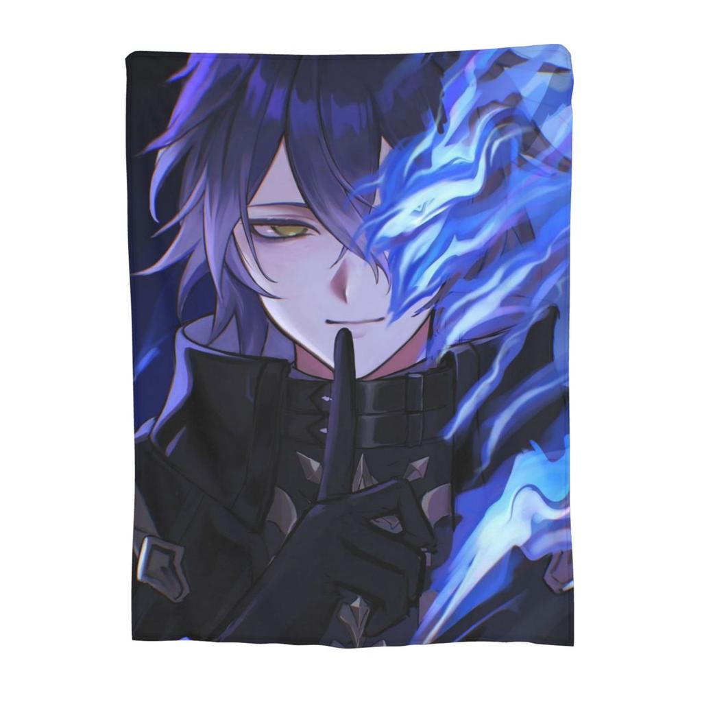 Game Role Flins Genshin Blanket Flannel Sofa Throw Blanket Super Soft for Home Bedroom Throws Bedspread Quilt