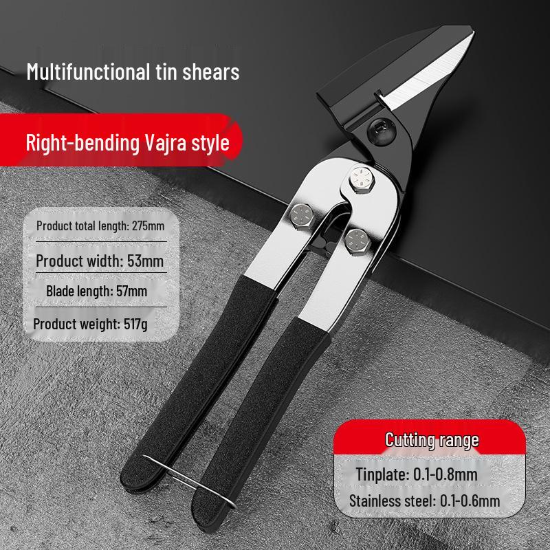 Industrial Stainless Steel Tin Snips for Light Gauge Steel and Aluminum Panels