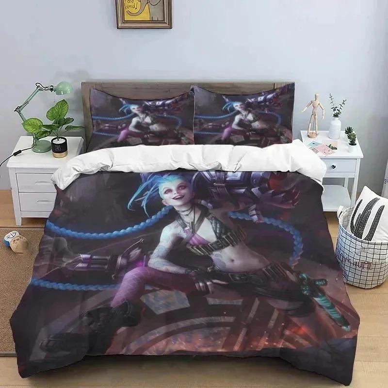 3D Print Jinx Arcane Bedding Set Duvet Cover King Queen Size Boys Adult Bed Set Quilt Cover Pillowcase Comforter