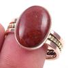 Natural Red Jasper Gemstone Handmade 925 Sterling Silver Two Tone Ring S.10 B1Q18