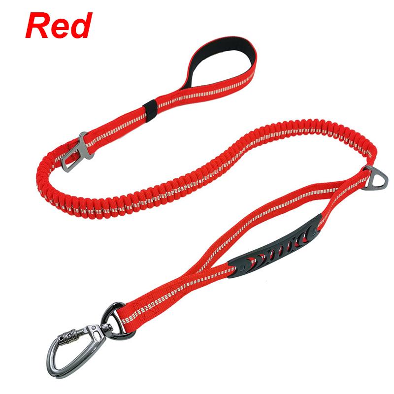Нейлоновый светоотражающий многофункциональный выдвижной светоотражающий амортизирующий поводок для домашних животных, для обучения бегу, для больших собак, пряжка безопасности автомобиля