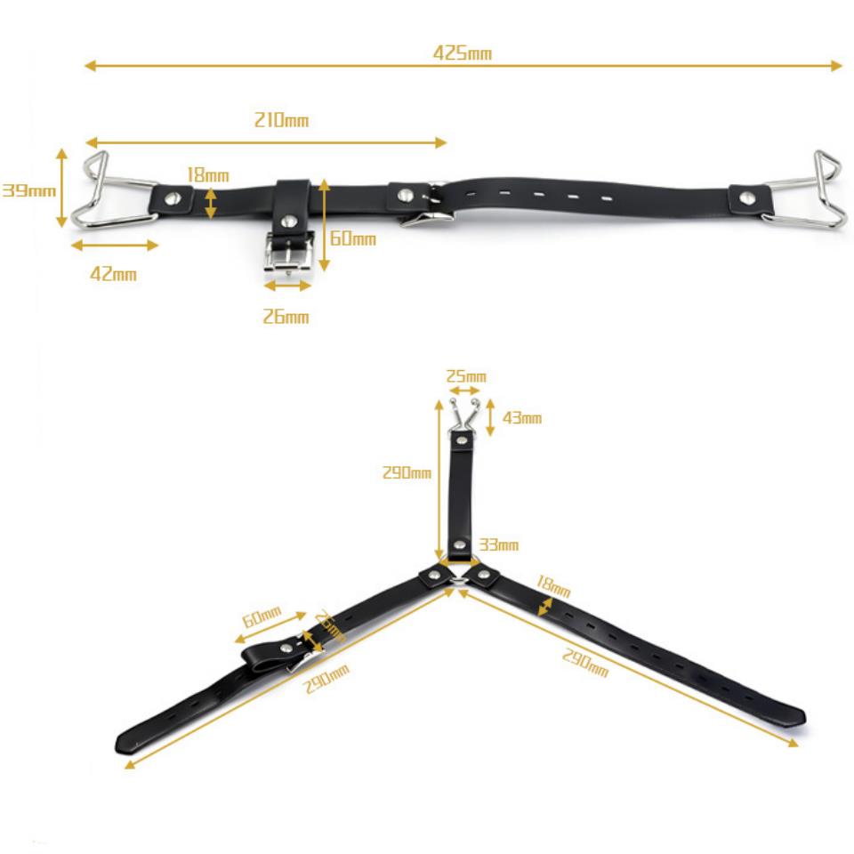 Leather-and-Metal Head-Mounted Mouth Gag with SM Training Features Alternative Control Nose Hook Integrated Mouth Expander Sex