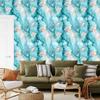Ink Wallpaper Turquoise, Celadon, Light Gray and White 50x1000
