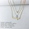 EManco Three Layers Stainless Steel 14K Gold PVD Necklace Custom Name Letter Heart DIY Fashion Accessory Link Chain Dropshipping