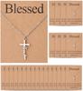 24 Sets Cross Necklace for Women, Christian Cross Pendant Necklace with Bible Verses Cards for Her Mom Sister Friend Easter Religious Jewelry Gifts
