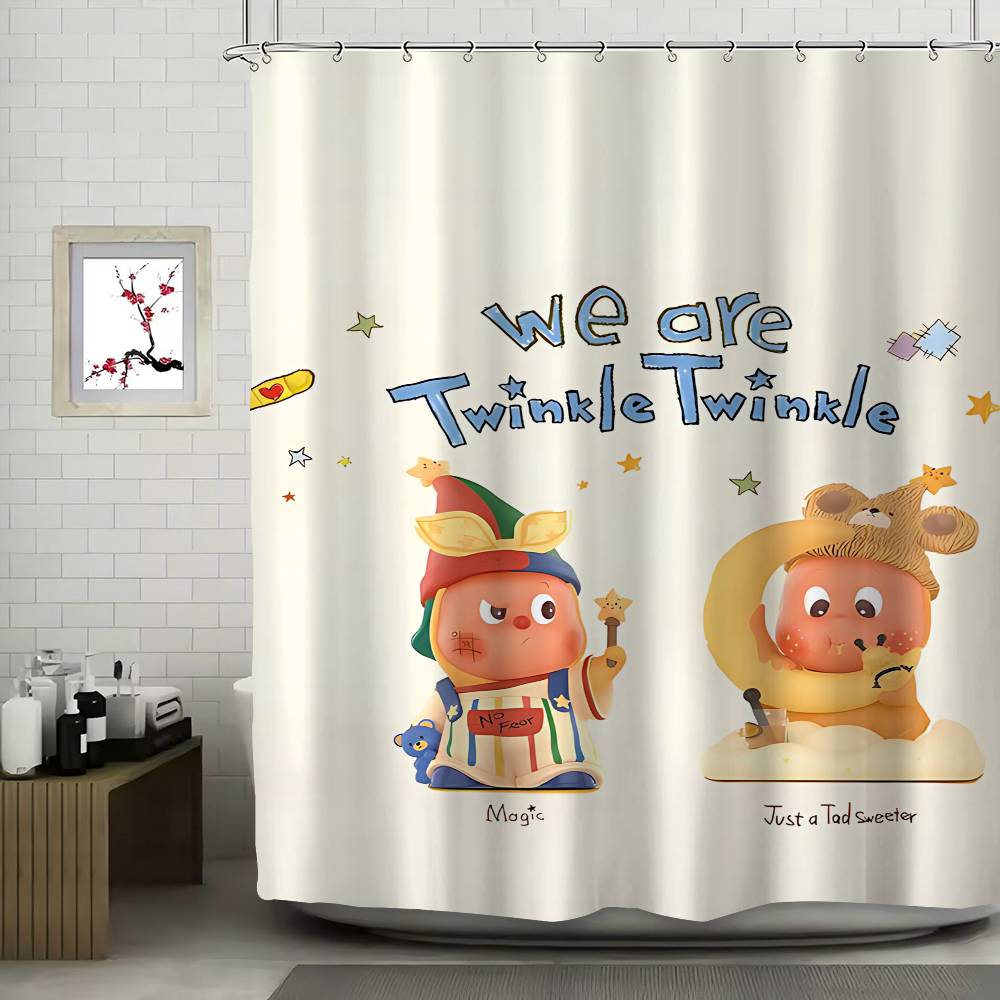 Мы T-Twinkle Twinkle Шторка для душа Летний пейзаж Летний отпуск Декор для ванной комнаты Праздничная полиэстеровая шторка для ванны с крючками