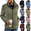 Women's Solid-color Loose Long-sleeved Fashionable And Warm Fleece Jacket