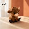 Unique Birthday Presents 3D Printed Highland Cow Figurines, Cartoon Sitting Sculpture, Cute Animal Novelty Gifts for Children Ornament Desk