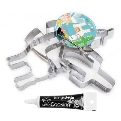 4 формочки для печенья «Лама» + черная ручка для глазури