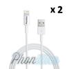 Lot 2 Cables USB Chargeur Blanc compatible iPad 2017 5ème génération Phonillico®