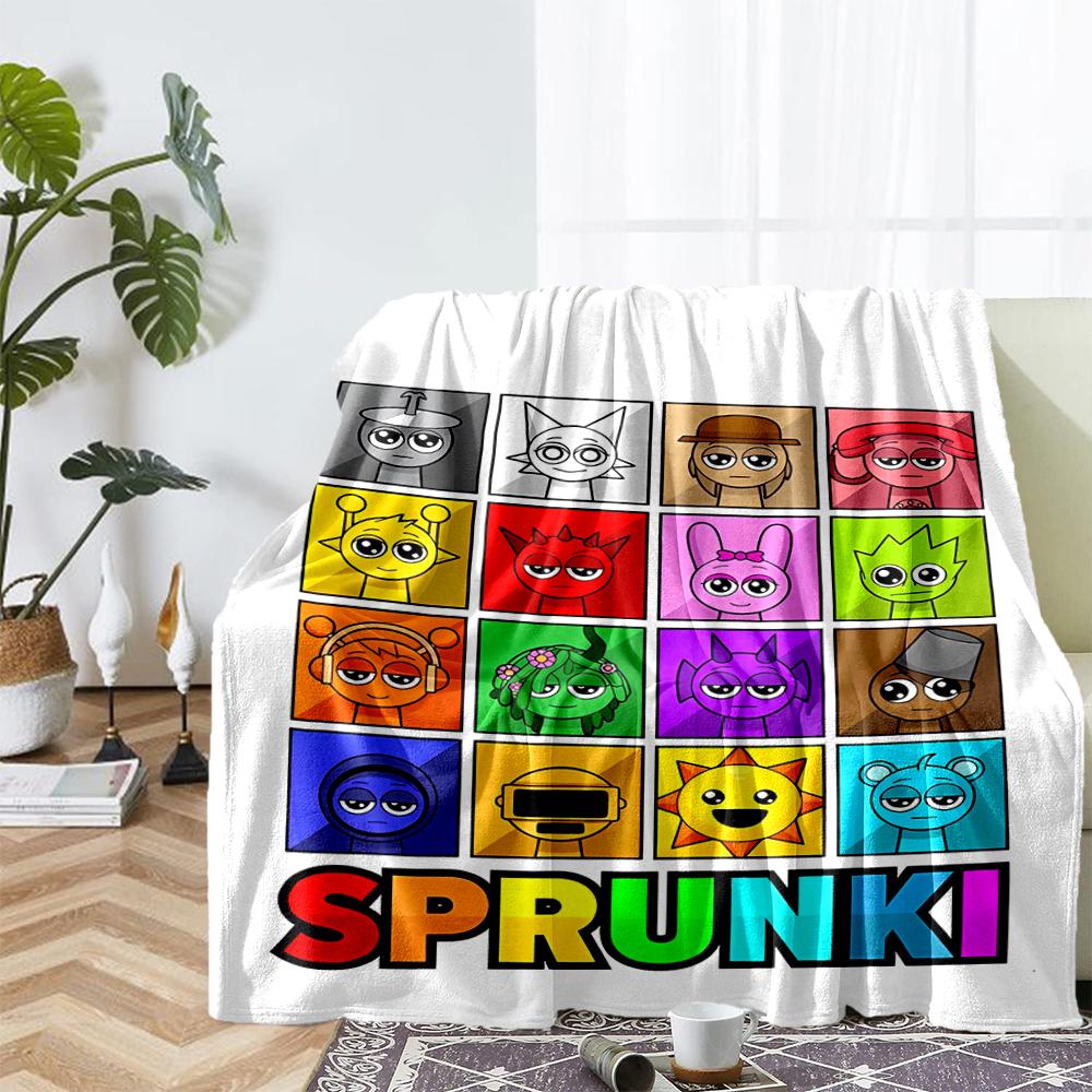 Sprunki Theme Printed Blanket - Perfect for Couch, Bed, Travel & Outdoor Use | Machine Washable, Cozy & Durable.
