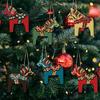 6/12Pcs Christmas Ornament Colorful Horse Design Hanging Decoration with Lanyard Christmas Tree Tabletop Wall Parties Decor