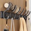 No Drill Holes One Row Hangers Kitchen Towels Clothes Hats Toilet Towel Rack Storage Wall Mounted Door Back Rod Hook