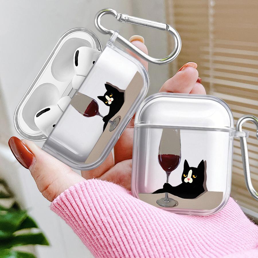 Милый кот Прозрачные Чехлы для Наушников Чехол Для Airpods 4 Pro3 Pro2 1 Pro 3 2