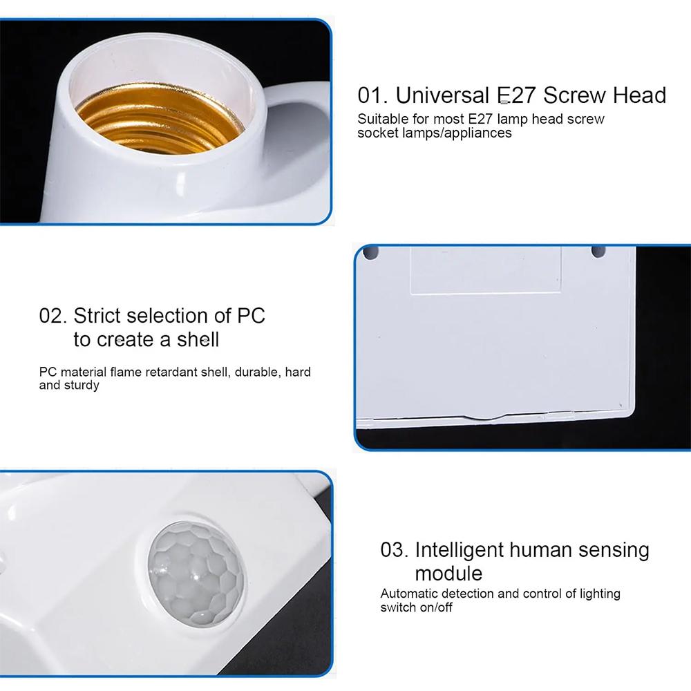 AC110-240V LED Автоматический Инфракрасный ИК Датчик Движения Держатель Лампы Светодиодная Лампа E27 Цоколь Настенный Держатель Лампы