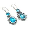 Swiss Blue Topaz Gemstone 925 Sterling Silver Earring 1.97"