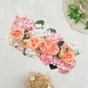 Artificial Rose Beautiful Realistic with Green Leaves Artificial Rose Wedding Iron Arch Artificial Rose Row Decor Fake Flower