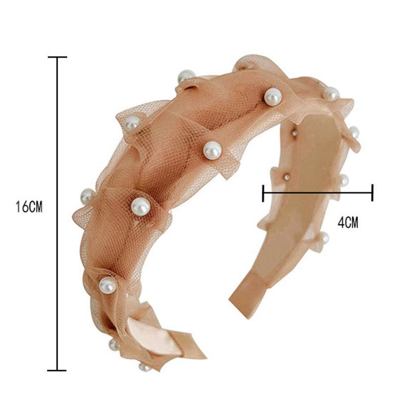 Temperament Wild Hair Fixer Retro Mesh Hair Accessories Pearl Headband Hair Tie