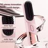 Hair Straightener Brush 4 Temperatures Fast Heating USB Rechargeable Cordless Negative Ions Hot Brush Electric Fluffy Curly Hair Styling