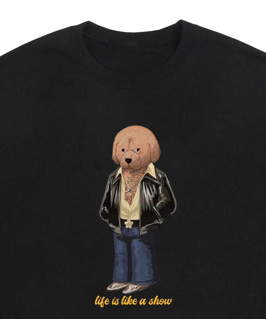 GRAVER [Unisex] Tattoo Dog Perito Sweatshirt_Black